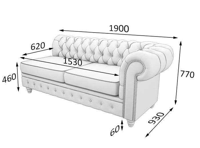 Секция 3-местная с левым подлокотником ЧЕСТЕР-ЛЮКС ChL3L фото 0